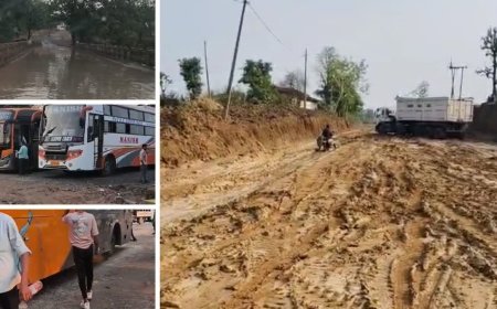 गौरेला पेंड्रा मरवाही में लगा भयंकर जाम, केंवची से बिलासपुर जाने वाली सड़क पर लगी गाड़ियों की कतारें